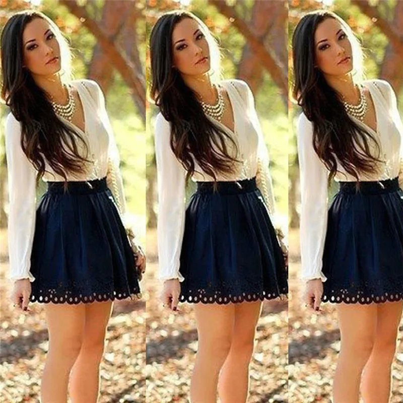 Модное женское платье с высокой талией богемное длинным рукавом и цветочным