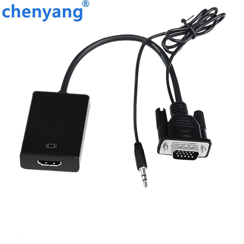 

New VGA Male to HDTV- compatible Female Converter Adapter Cable with Audio Interface