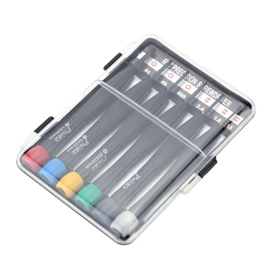 

6 In 1 Precision Screwdriver Set Cross Screwdriver + Slot Screw Driver Repair Hand Tools Kit 8PK-2061