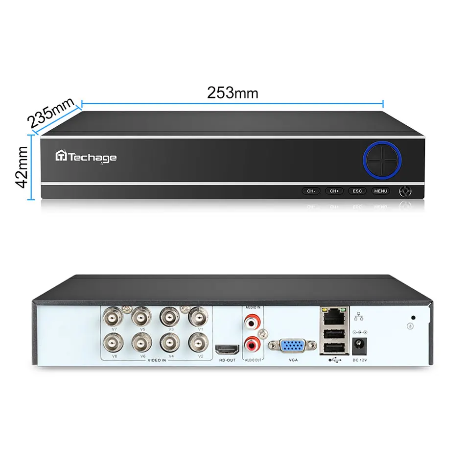 Techage XMeye 8CH 4 0 P AHD DVR шт. комплект камеры безопасности CCTV система 4MP ночного видения