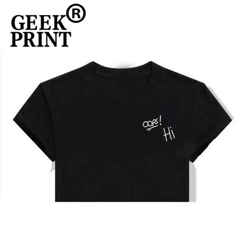 Ларри Stylinson Hi Упс Хоран Футболка женская короткий рукав футболка Летняя с круглым