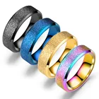 Женское Винтажное кольцо из матовой стали 316L, золотое, черное, синее кольцо из нержавеющей стали, ювелирные изделия для мужчин и женщин