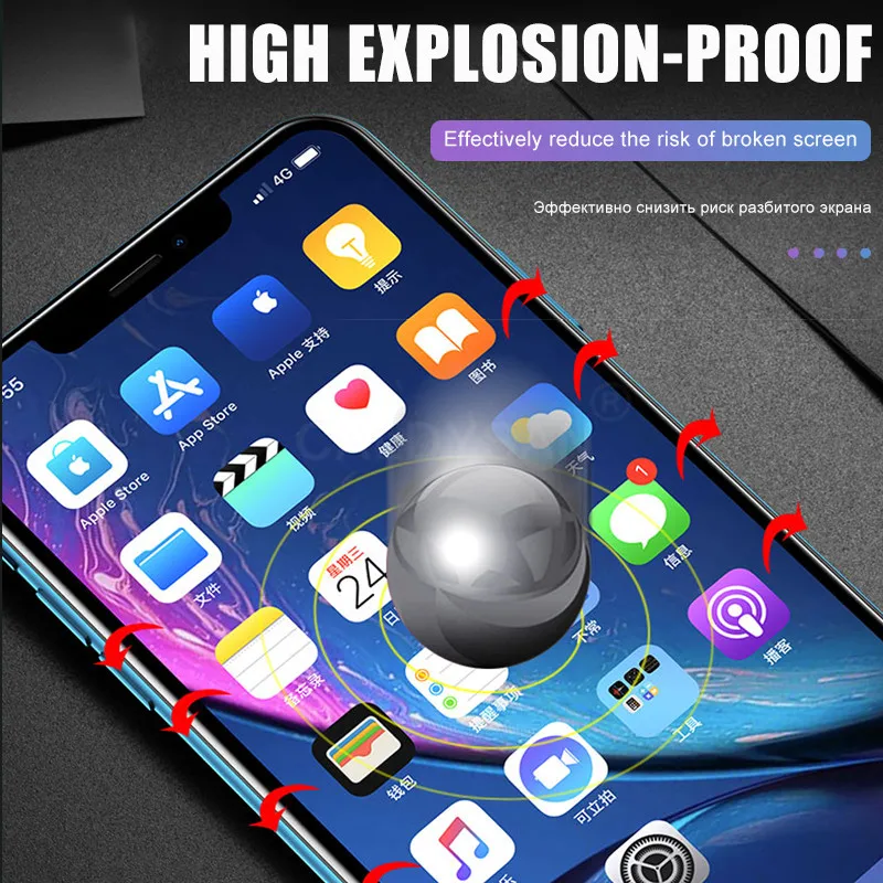 Передняя + задняя 15D Защитная Гидрогелевая пленка для IPhone X XR XS Max 8 7 6 6s Plus защитная