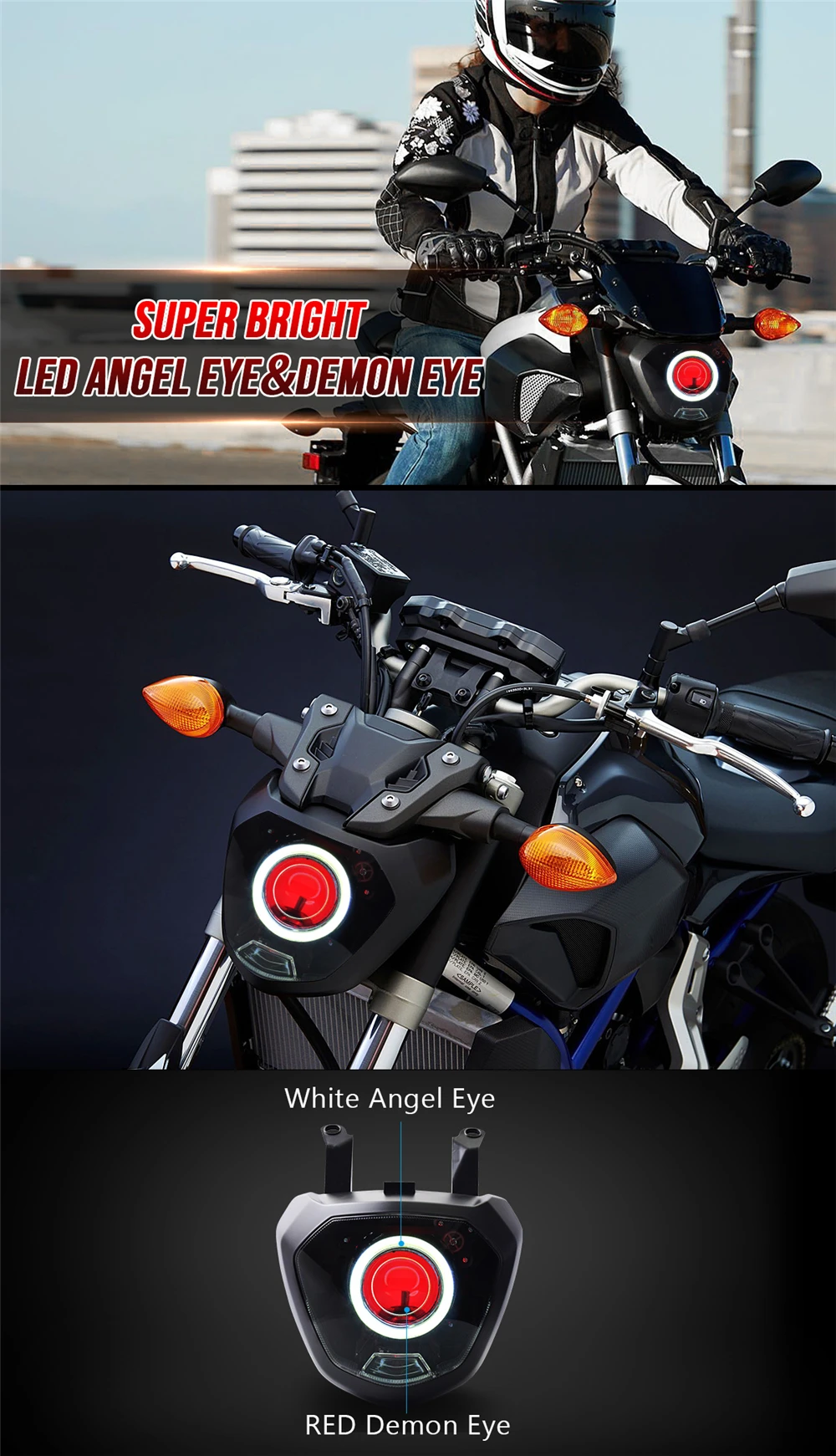 KT светодиодный фар для Yamaha FZ07 MT07