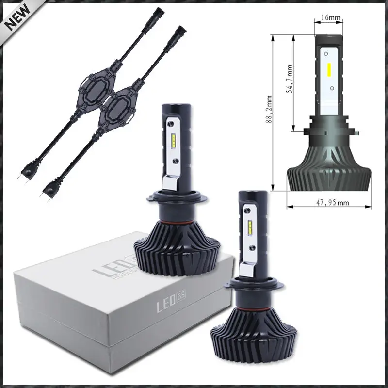 (2) светодиодный лампы высокой мощности для фар-H7-6000K белый светильник Luxeon со