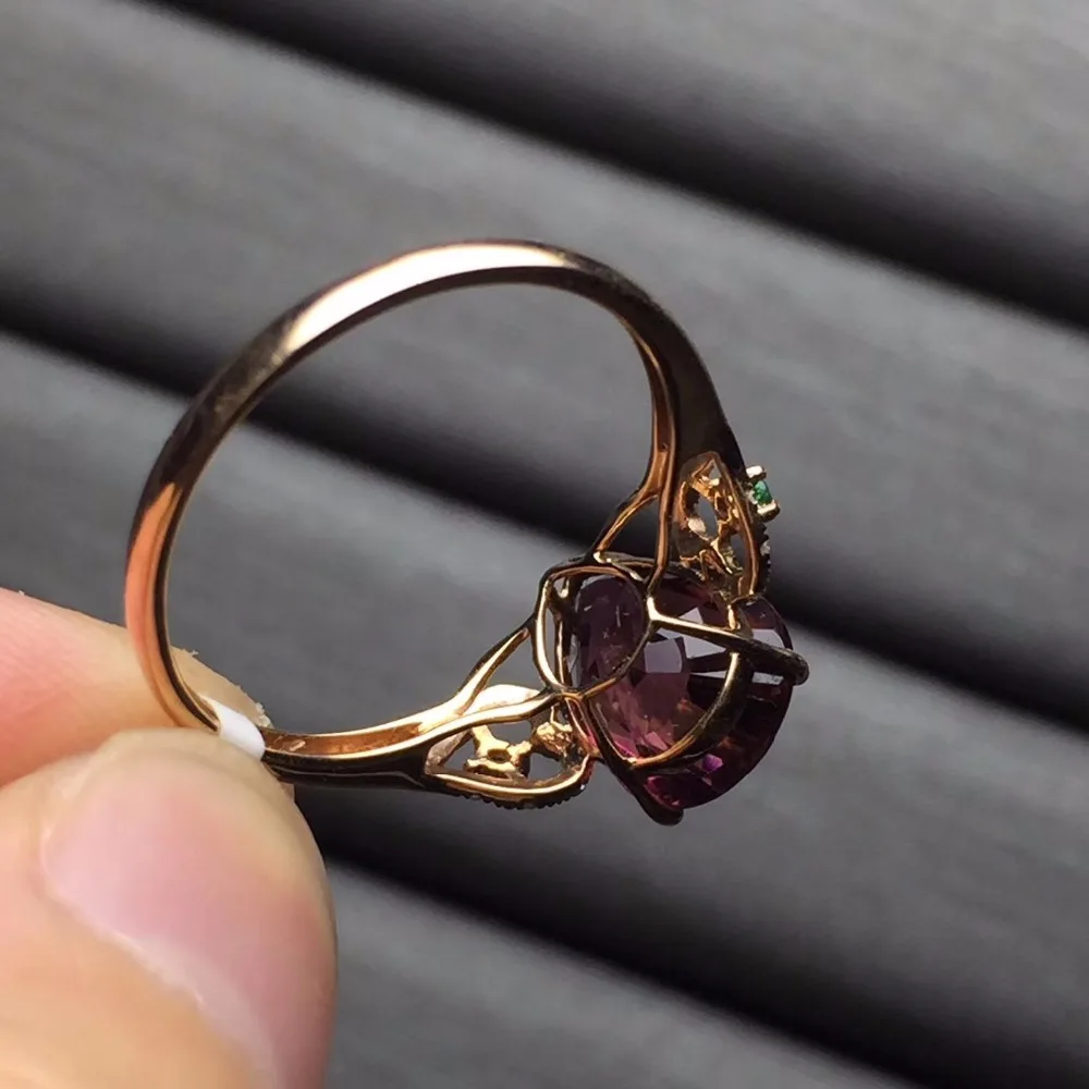 Ювелирные изделия anillos oro Настоящее 18 к розовое золото AU750 100% натуральный красный