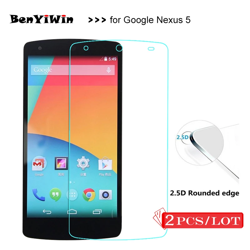 2 шт. защитная пленка из закаленного стекла высокого качества для Google nexus 5 Ecran защитное стекло