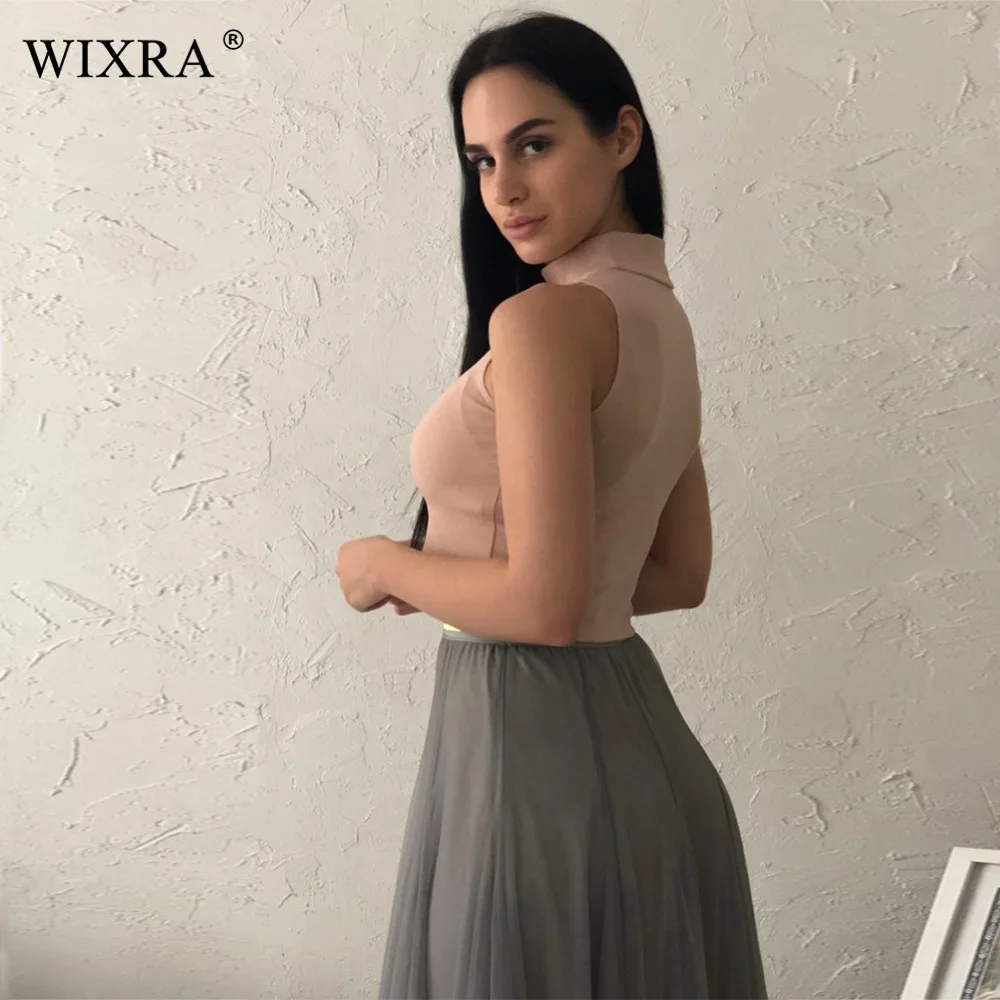 Базовая короткая майка Wixra Новинка лета 2018 однотонная женская из хлопка женский