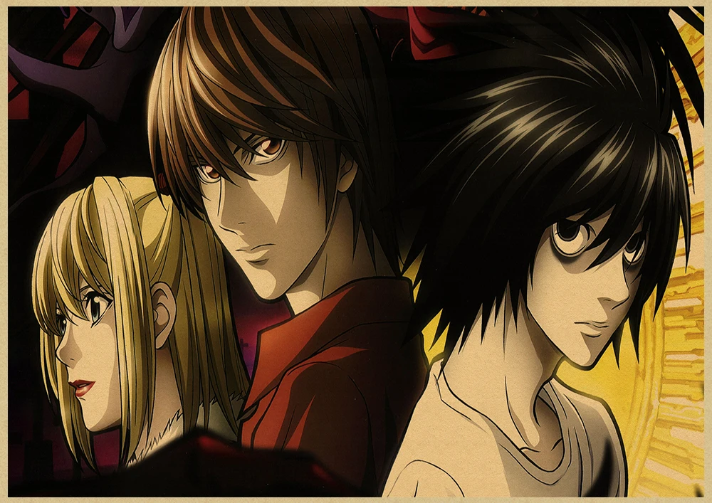 Death Note A стиль японский мультфильм комикс плакат крафт настенная бумажная наклейка Бар Кафе декоративный Paintin - Color: Purple