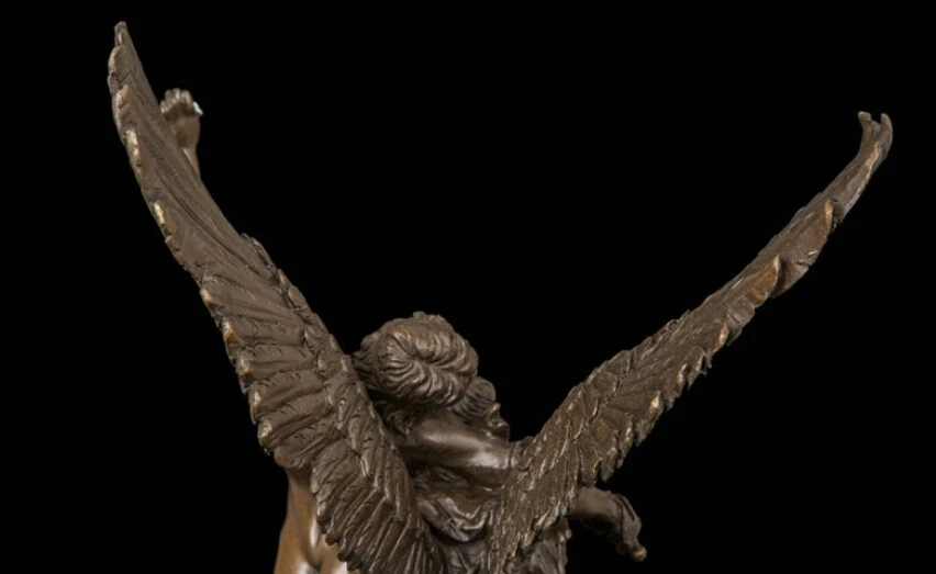 Скульптура ZSR в стиле арт деко Глория VICTIS Angel Save Nude Man Warrior Бронзовая статуя R0712