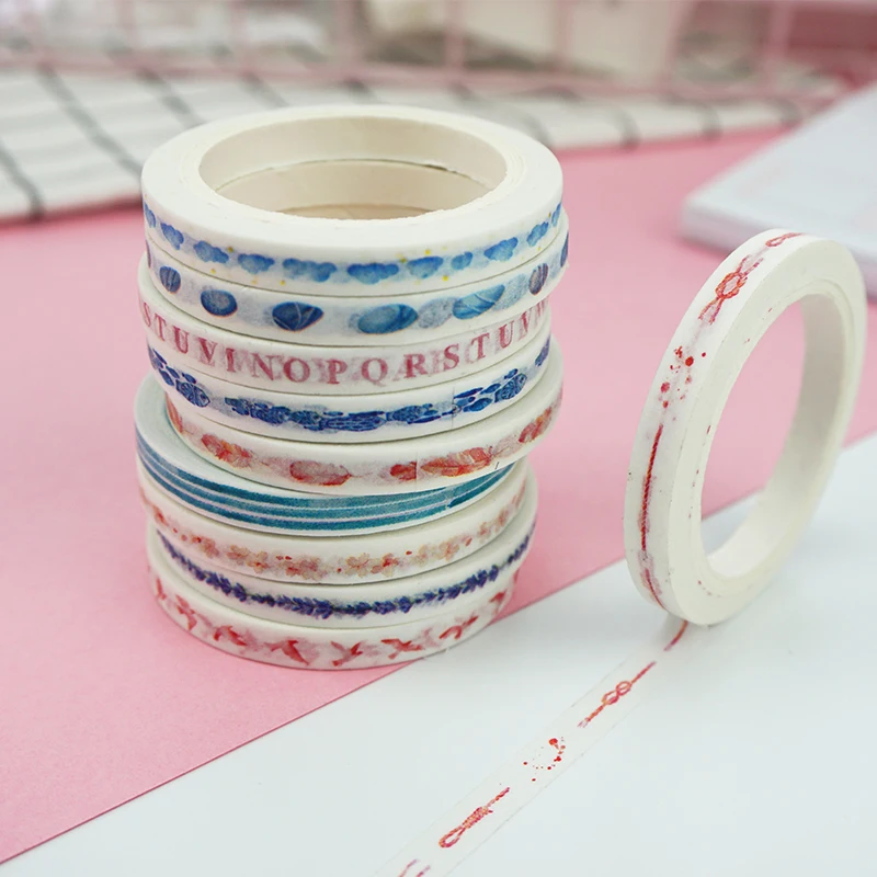 0 5 см * 7 м мультфильм свежий тонкий васи лента DIY украшения Скрапбукинг