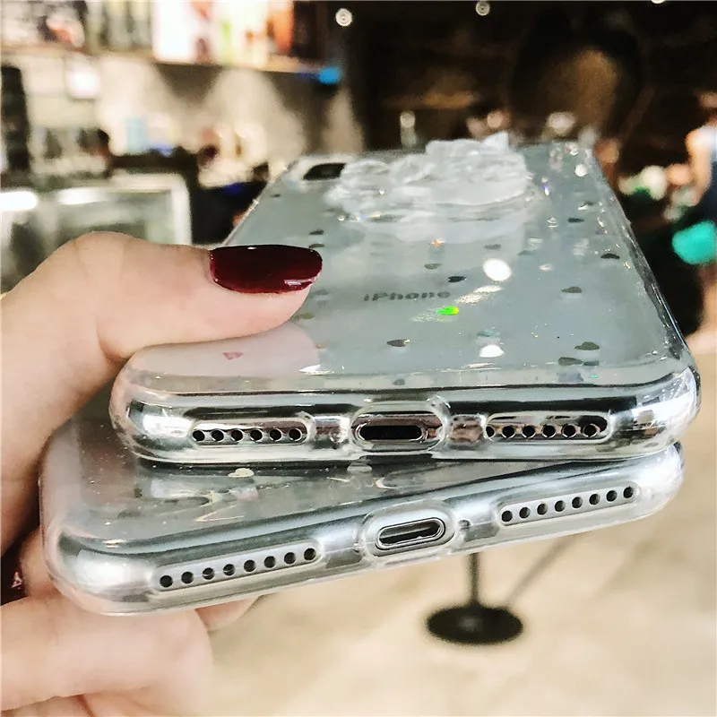 Transparent Unicorn Cute Phone Case For iPhone X 6 6S 7 8 Plus Cases 7Plus 8Plus Soft Silicone Tpu Luxury Bling Cover Carcasa |
