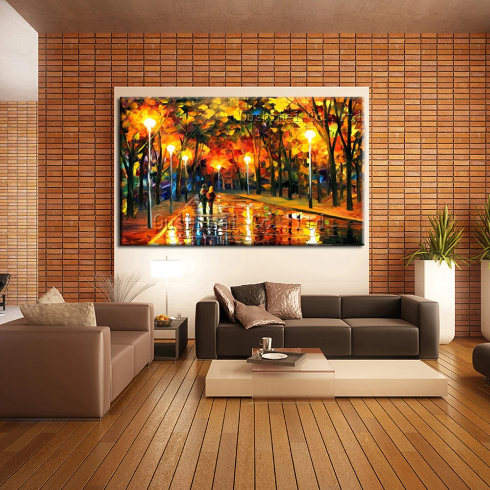 

Hand Painted Modern Impression Landscape Picture Canvas Wall Art Street Scenery Painting For Decor Hang Painting Oil Painting