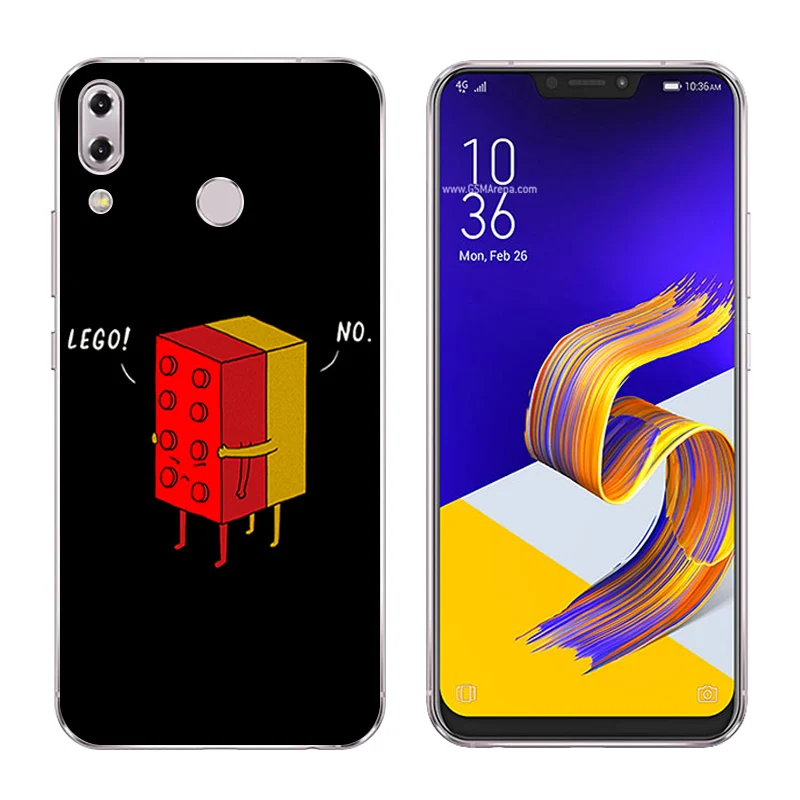 6 2 дюйма для Asus Zenfone 5z ZS620KL чехлы телефонов 5 ZE620KL черная с буквенным принтом Мягкая