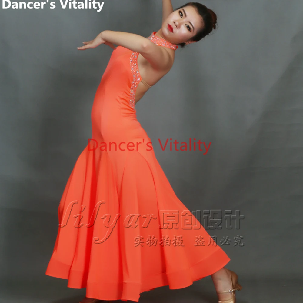 Элегантные Бальные Танцевальные Костюмы с открытой спиной без рукавов бальное