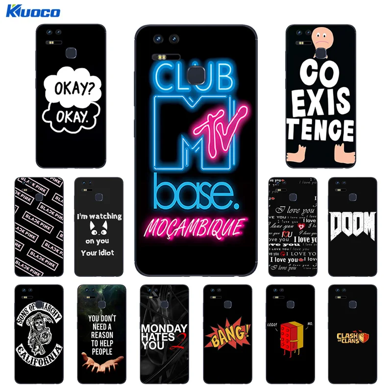 Case for Asus Zenfone 3 Zoom ZE553KL 5.5" Black Letters Printing Back Cover Soft TPU 3zoom Silicon |