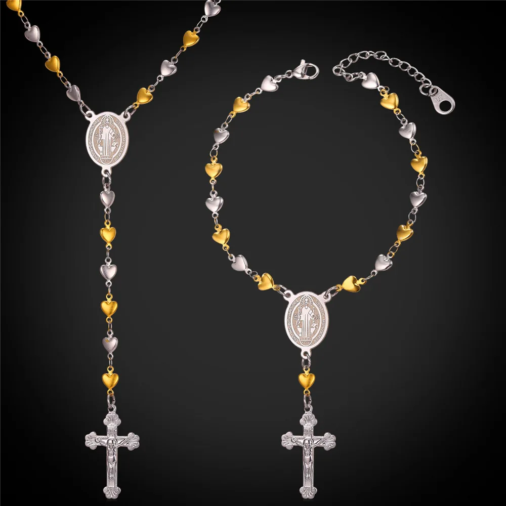 Комплект из колье и браслета нержавеющей стали|necklace set|jewelry set for mencross necklace |