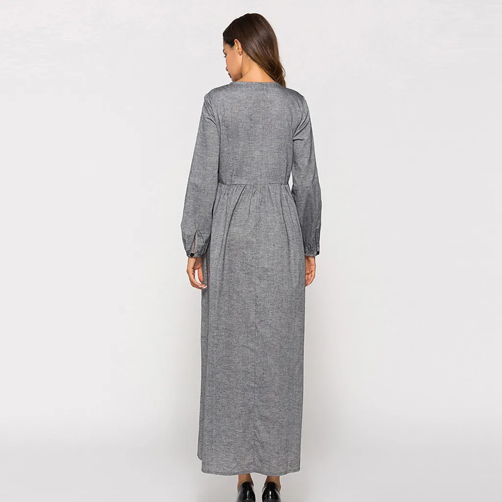 MUQGEW мусульманское платье с длинным рукавом вышивкой арабское - купить по