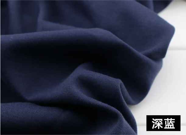 Dark blue 40s хлопок Двусторонняя трикотажная футболка ткань для детской одежды без флуоресцентного агента - Цвет: Dark blue