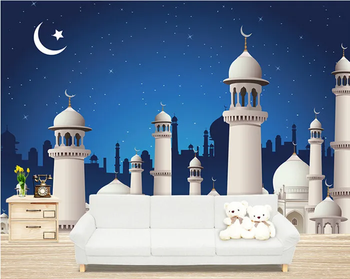 Пользовательские 3D фрески детская комната росписи мультфильм звезда замок papel де