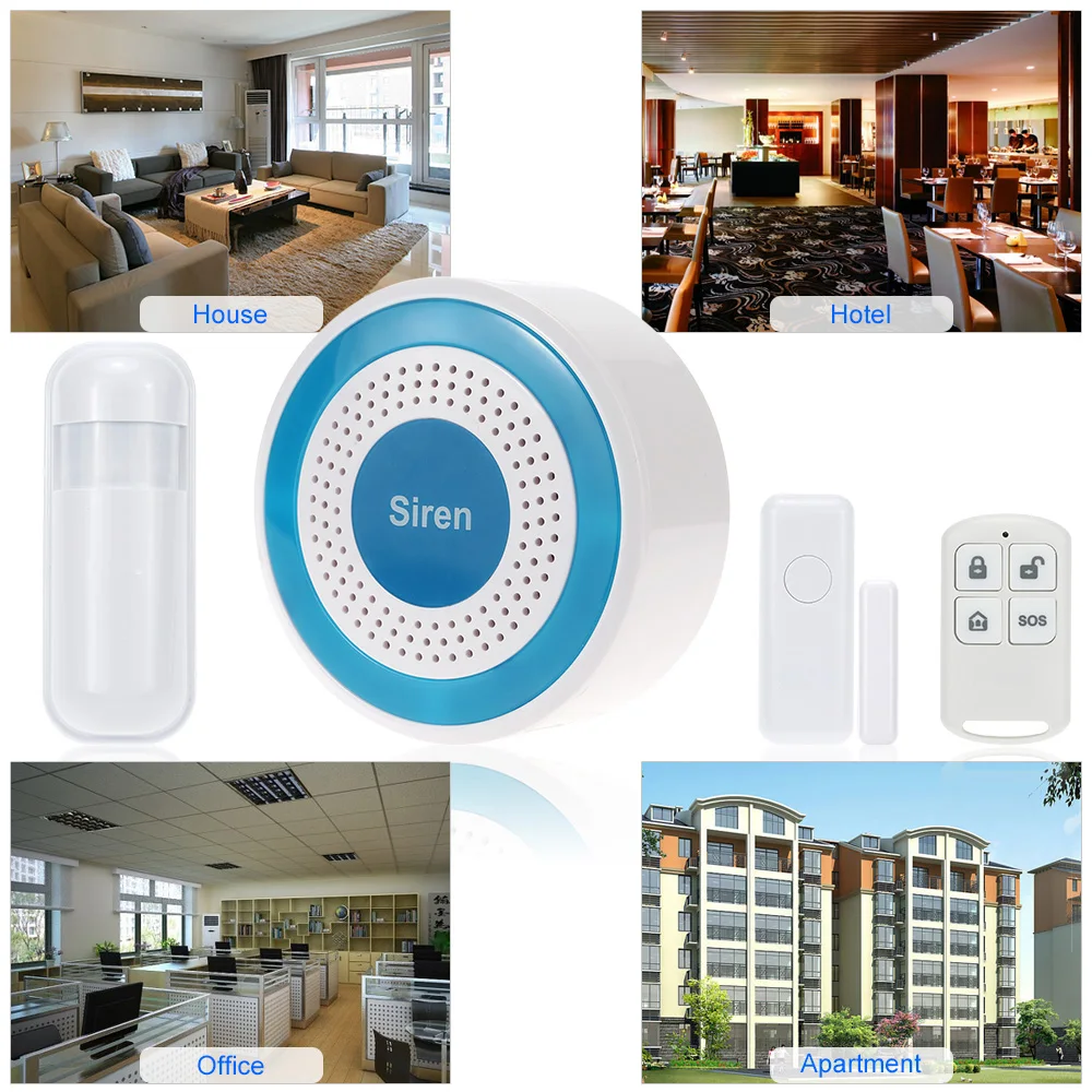 433 МГц беспроводной звуковой и флэш датчик системы сигнализации 20 беспроводных