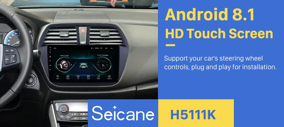 Seicane Android 8,1 9 дюймовый 4-х ядерный автомобиль радио плеер HD сенсорный экран, Wi-Fi, gps мультимедийный плеер для Suzuki S-Cross SX4