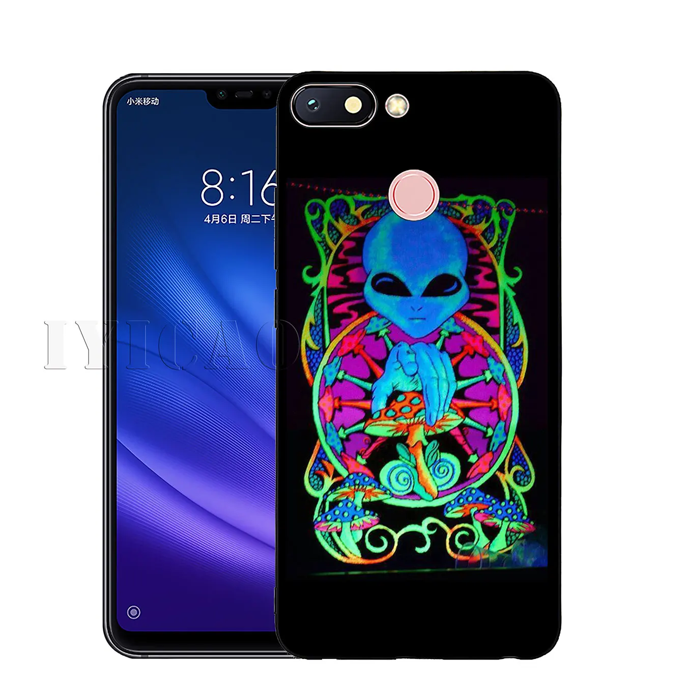 IYICAO Trippy wall art Alien astronaut Soft Silicone Case for Xiaomi Redmi K30 K20 8A 7A 6A 5A S2 GO Note 8 8T 7 5 6 Pro |