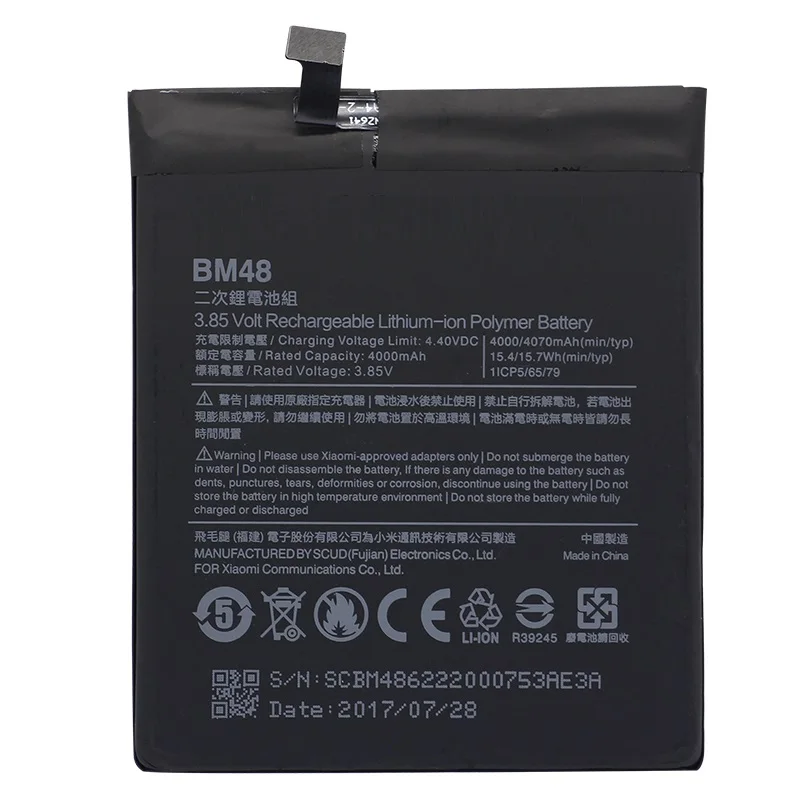 

Battery BM48 For Xiaomi Note 2 Note2 Replacement Battery 4000mAh High Capacity Phone Batteries Free Tools