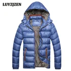 Парка мужская зимняя, со съемным капюшоном, теплая, ветровка, K119, размера плюс