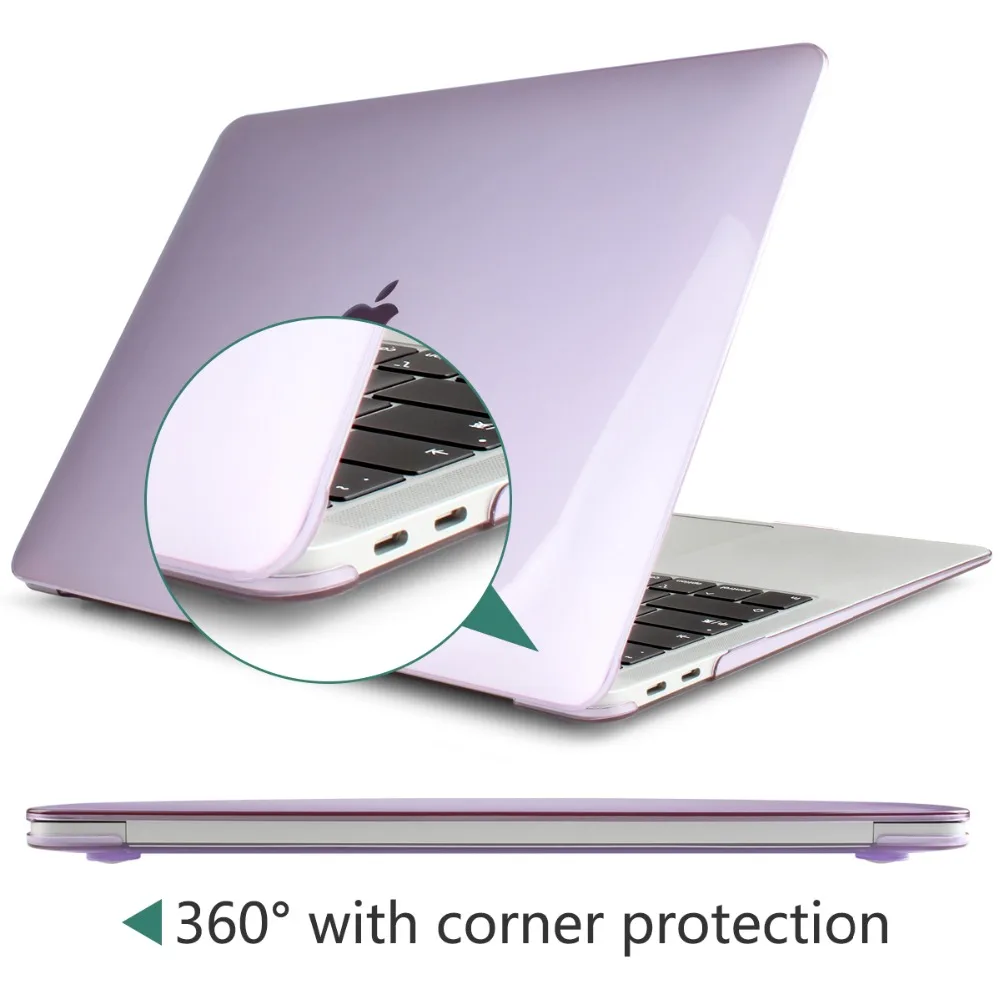Прозрачный кристально чистый чехол для Macbook Air Pro retina 11 12 13 15 16 дюймов Touch Bar/Touch ID A2141 A1932 A1989 A2159