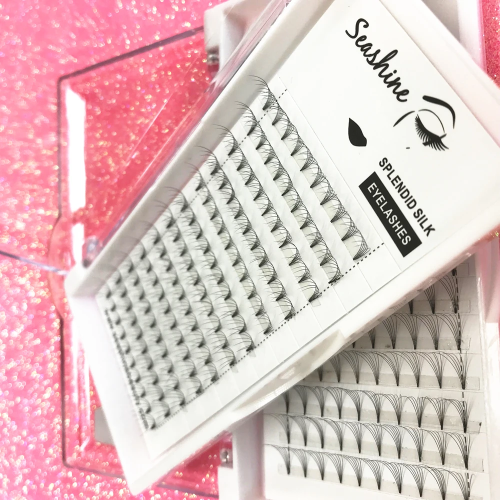 Готовые вееры 6D высокое качество короткий стержень наращивание ресниц 12