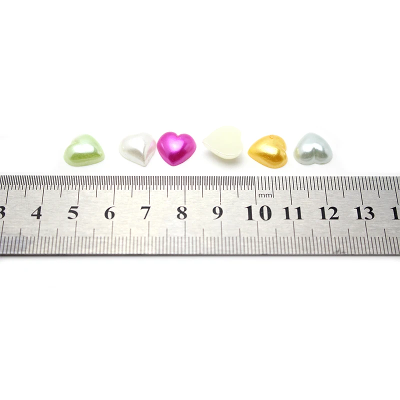 50pcs/lot 12/10mm Half Heart Imitation Pearls Resin Beads Flatback Jewelry Nail Garment Dolls DIY Scrapbooking Accessory LX132 | Дом и сад