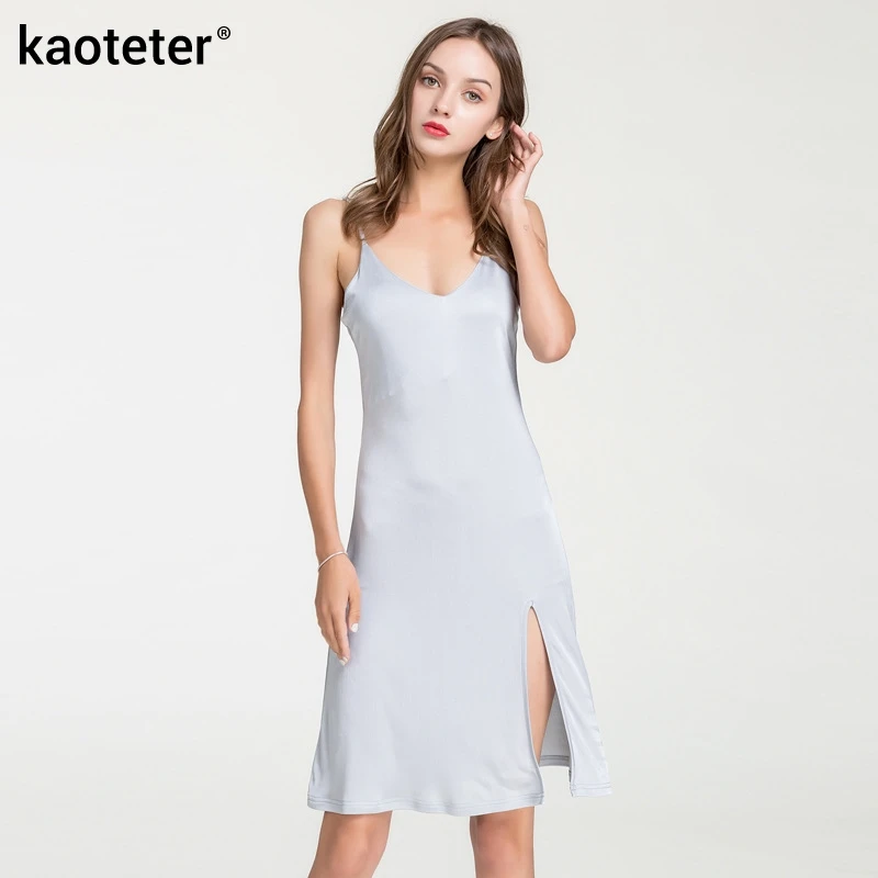 

30% шелк, 70% вискоза, женские длинные комбинации, на бретельках, сексуальная Длинная Нижняя юбка из вискозы, женская рубашка, Женская подъюбник, свободная комбинация