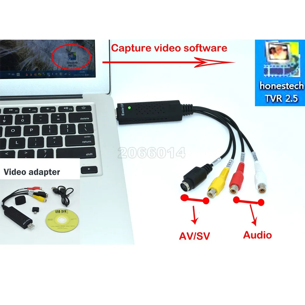 Синий чем захвата видео адаптер TV DVD VHS captura de V Део AV аудио для компьютера ТВ камера