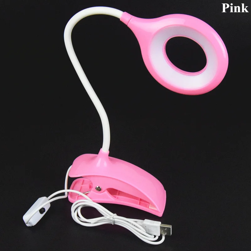 Pink AIFENG USB настольная лампа для детей, защита глаз, для студентов, для учебы, чтения, Ночной свет, 16 светодиодов, с зажимом, гибкий шланг, светодиодные настольные лампы, 5 В - Цвет корпуса: Pink