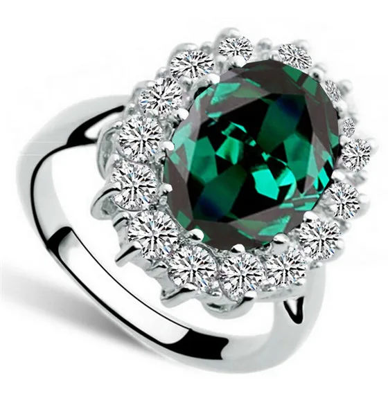 AAAA + Настоящее циркониевое кольцо Королевского синего цвета Вильям Кейт королева