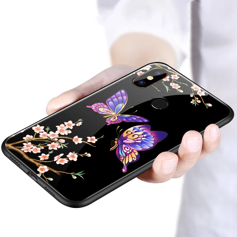 Модный чехол GKK для Xiaomi Mi 8 заднее стекло + мягкая термополиуретановая
