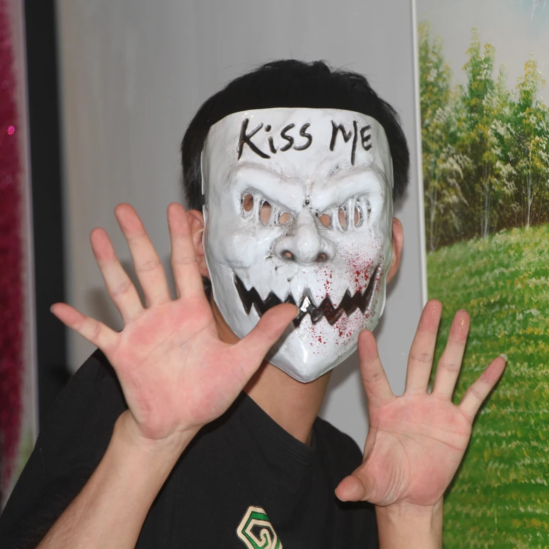 Kiss Me маска для продувки костюм страшный Хэллоуин кровавые ПВХ взрослые Вечерние Маски для мужчин и женщин маска