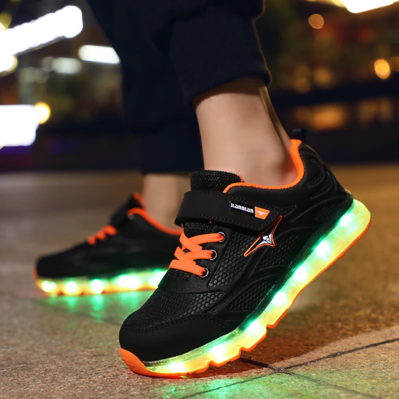 Новинка 2019 Детские светящиеся кроссовки светящаяся обувь для мальчиков и