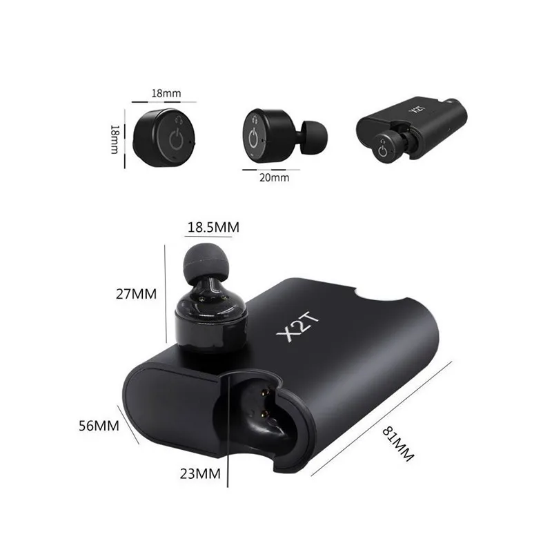 Беспроводные наушники LemonMan TWS X2T мини-наушники Bluetooth с аккумулятором 1500 мА/ч pk Q29