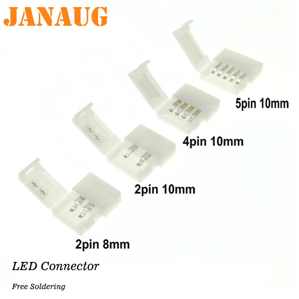Фото LED Strip Connector 2pin 8mm PCB Width 4pin 5pin 10mm 5050 RGB RGBW Mono-Color Light Connectors Free Welding Обустройство дома LED Strip Connector 2pin 8mm PCB Width 4pin 5pin 10mm 5050 RGB RGBW Mono-Color Light Connectors Free Welding Обустройство дома