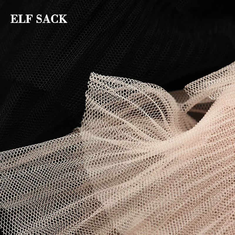 ELFSACK/Новинка однотонная женская юбка Повседневная трапециевидная с оборками