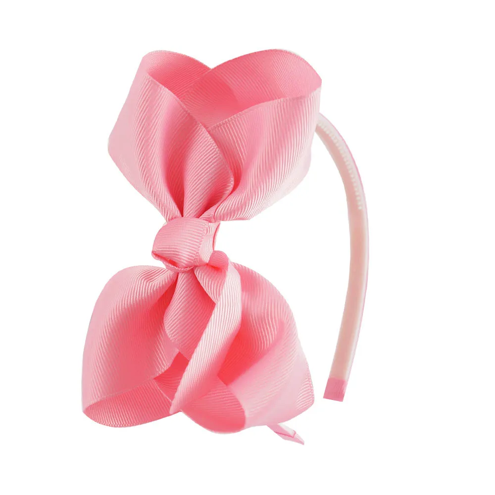 hot pink Высокое качество детская резинка для волос с твердой лентой бант для волос для детей Детские аксессуары 12 шт./лот ZH12-1405231 - Цвет: hot pink