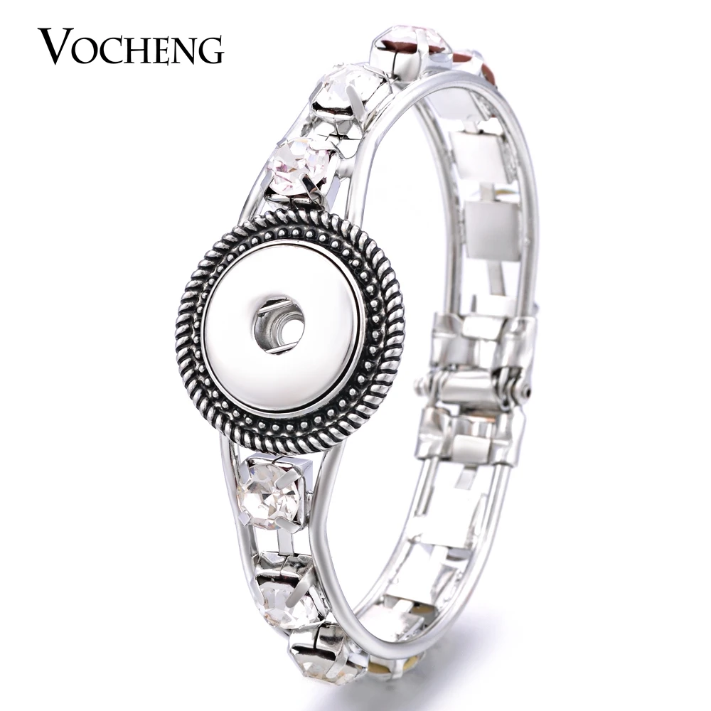 

Vocheng Ginger Snap Button Jewelry 18mm Interchangeable Inlaid Crystal Alloy Bangle for Women NN-471