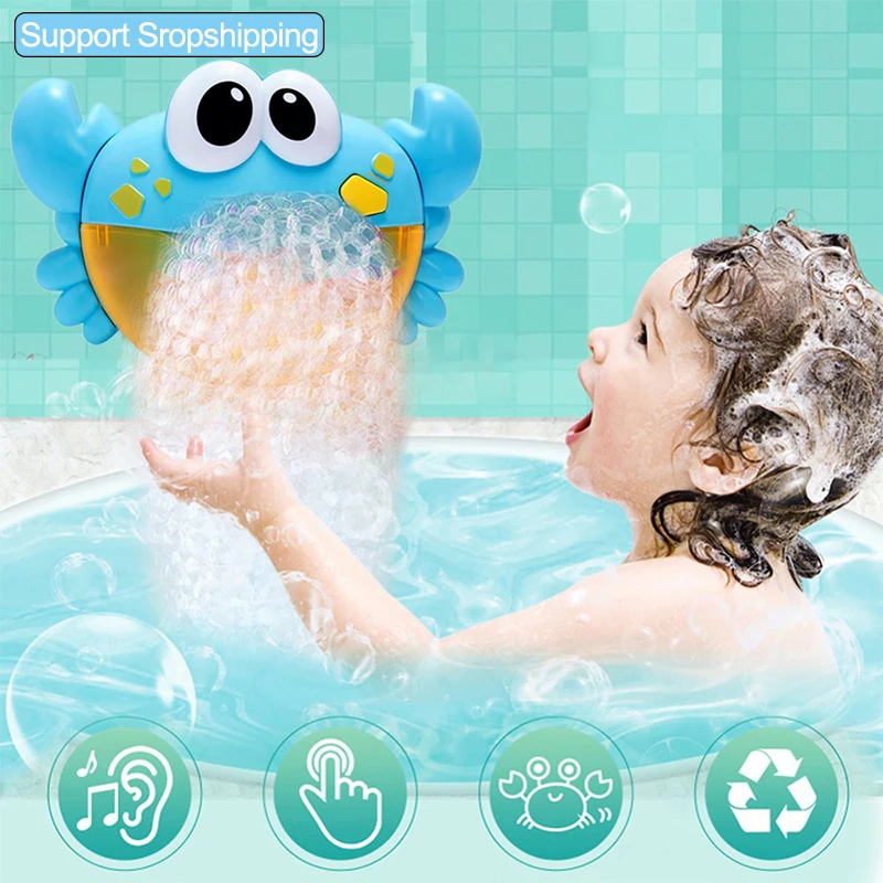 

Crabs Shaped Electric Automatic Bubble Maker Blower Machine Baby Bathing Shower Swimming Bathtub Soap Musicial Water Play Toy