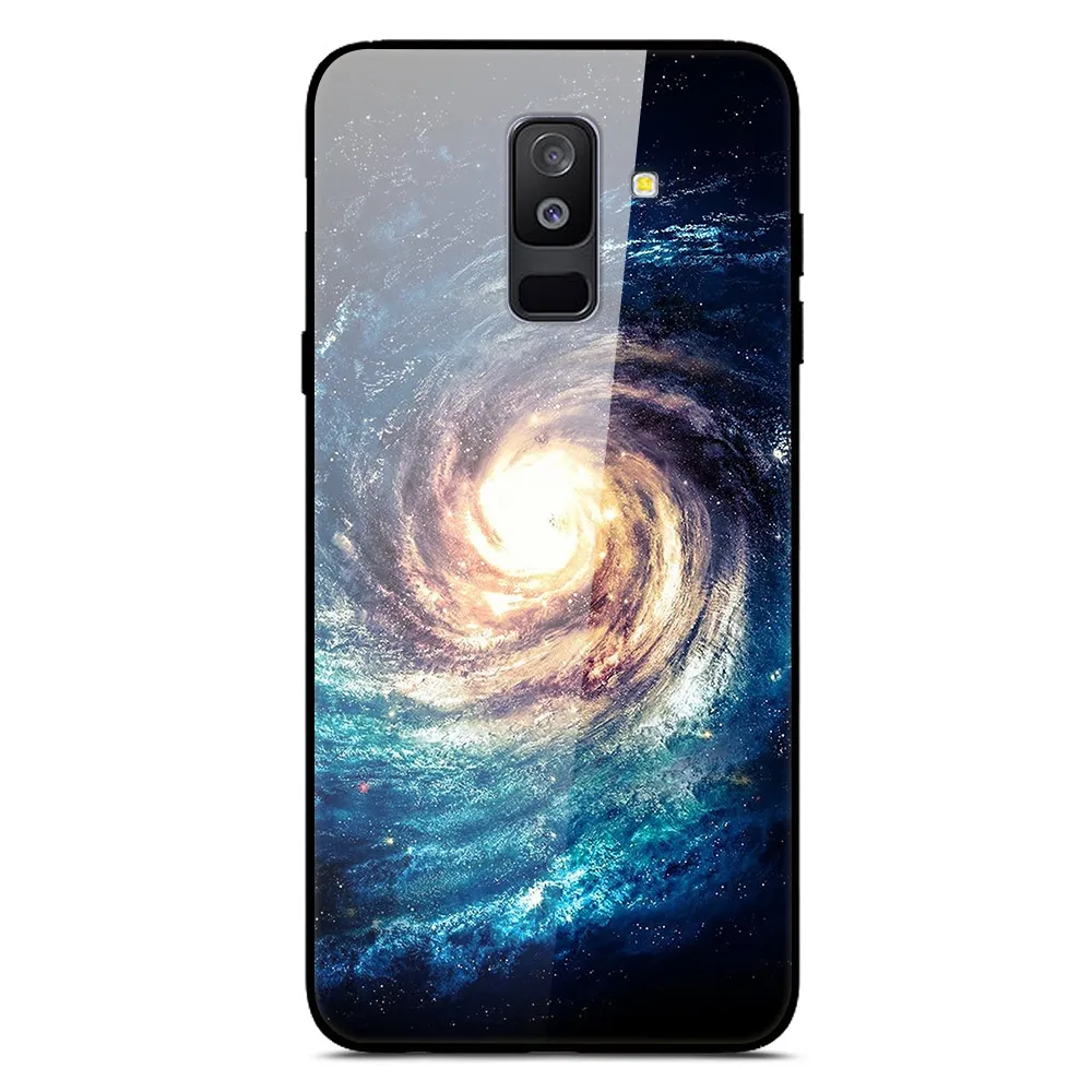 28 Для samsung Galaxy A6 Plus чехол из закаленного стекла с изображением планеты Космос чехол-накладка для samsung A6 Plus A605F+ жесткий чехол из поликарбоната - Цвет: 28