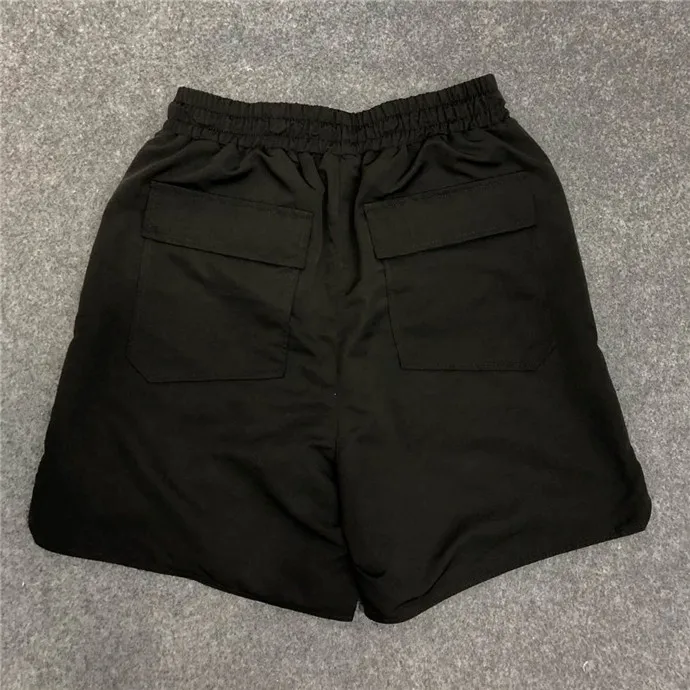 19SS Rhude логотип черный мягкий дышащий серый 3M отражением Поворот Белый Rhude шорты мужские свободные сетки нейлон Rhude Шорты Унисекс