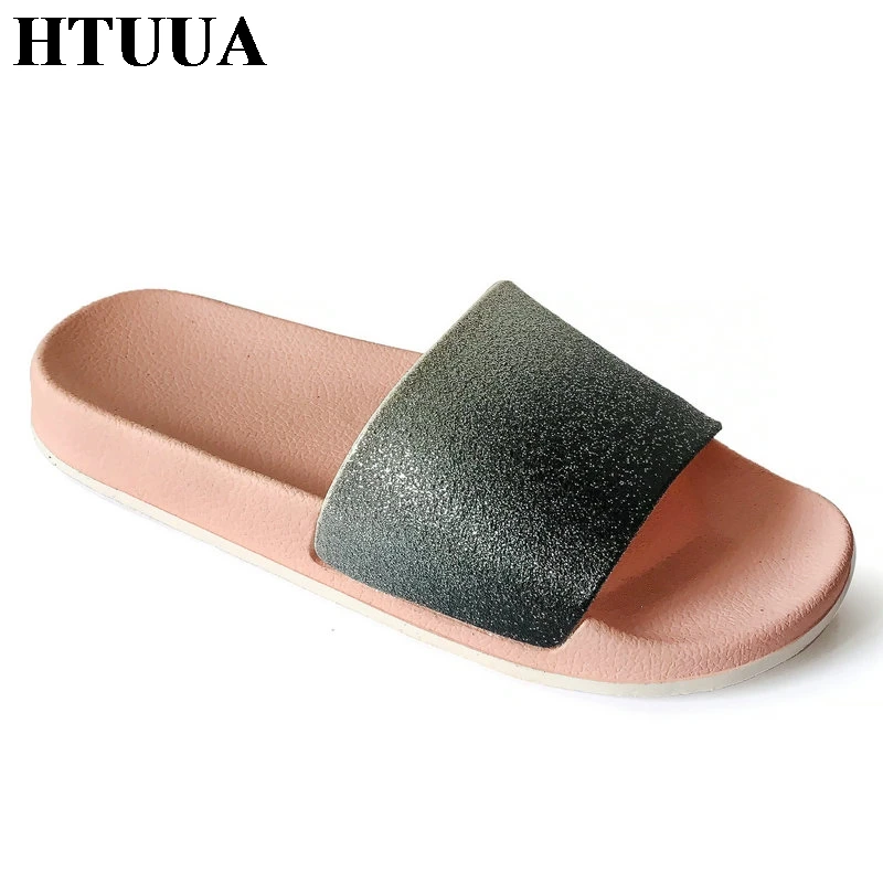 HTUUA/Модная Летняя обувь женские шлепанцы пляжные вьетнамки на плоской подошве