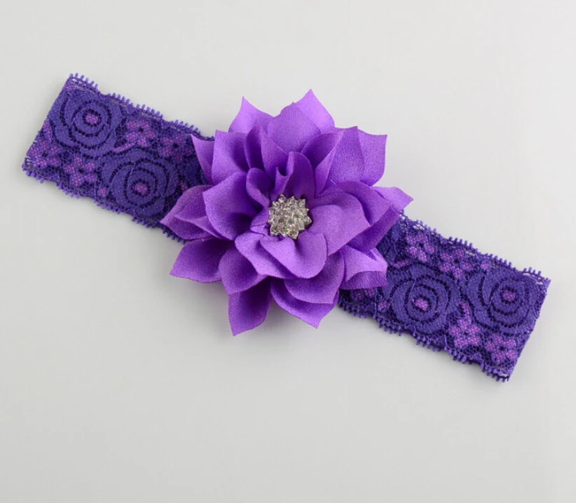 

3" High Quality Fabric Flower With Matching Lace Headband For Headband 36pcs/lot