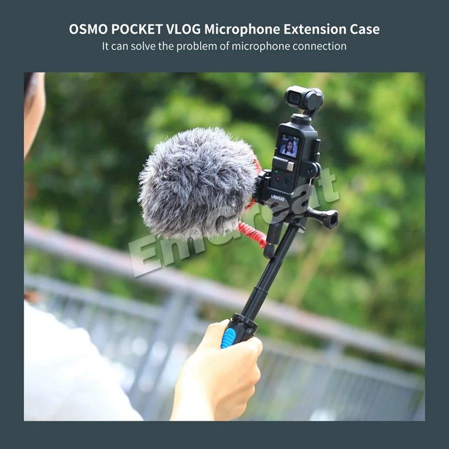 ULANZI OP-7 Vlog Расширенный корпус чехол для DJI Osmo карманная клетка с микрофоном Холодный башмак 3 GoPro адаптер интерфейса для Motovlog